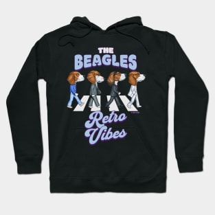 Classic street by the beagle dogs on The Beagles Retro Vibes Hoodie